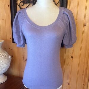 LOFT Lavender Puff Sleeve Blouse